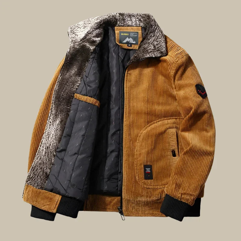 Corduroy Bomber Jacket | Faux-Fur Lined | Warm and Stylish