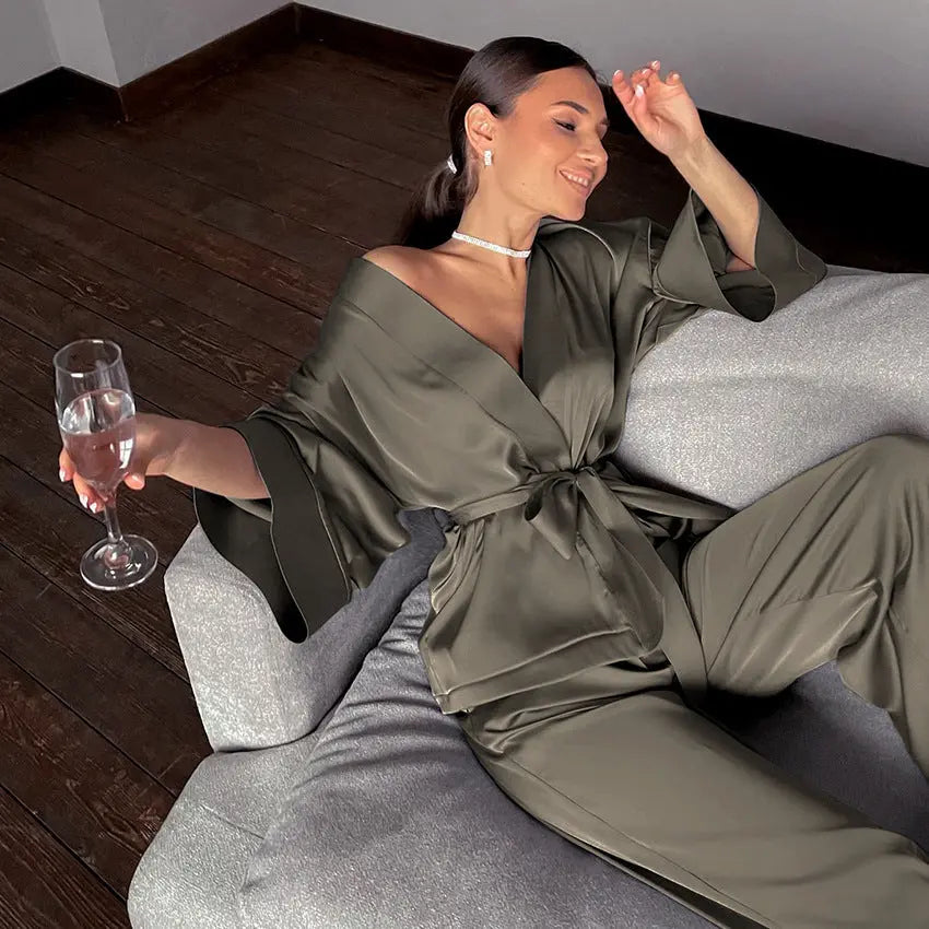 Satin Pajama Set | Luxurious Feel | Elegant Loungewear