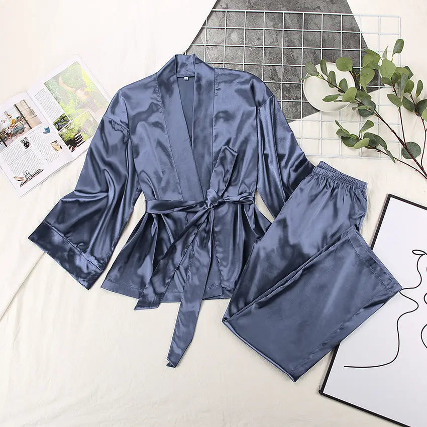 Midnight Luxe Satin Set | Multicolor | Loungewear | Satin