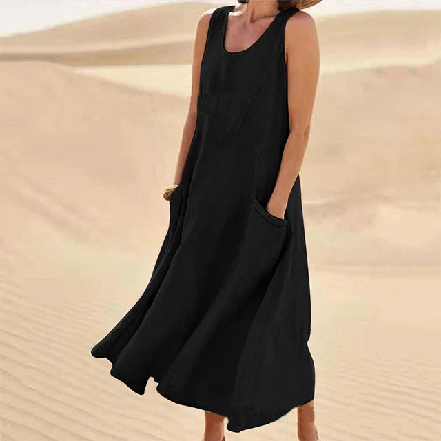 Ava | Casual Sleeveless Maxi Dress | Cotton Blend