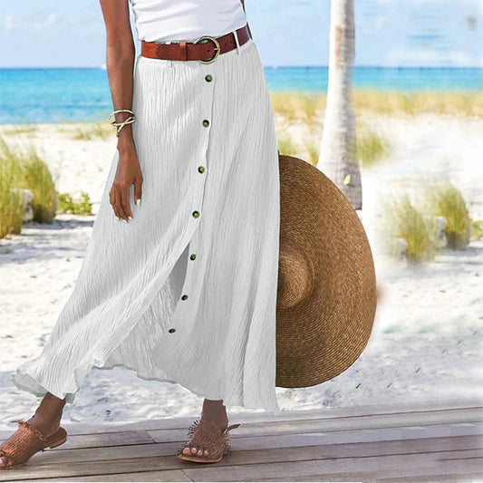 Breezy Button-Down Maxi Skirt | Effortless Elegance | Multiple Color Options