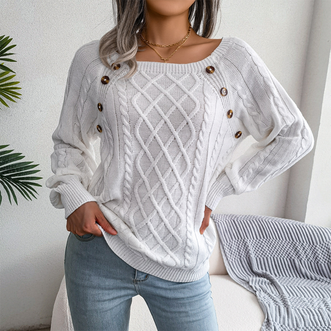 Chunky Knit Button Sweater | Cable Knit | Multiple Colors