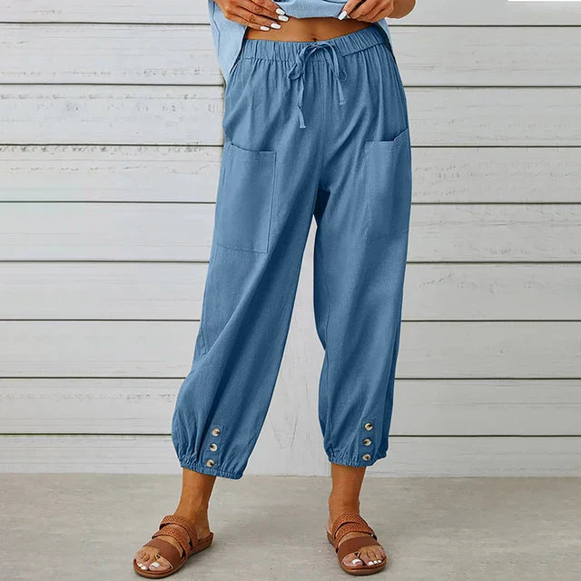 Linen Blend Drawstring Pants | Lightweight & Relaxed | Effortless Everyday Wear
