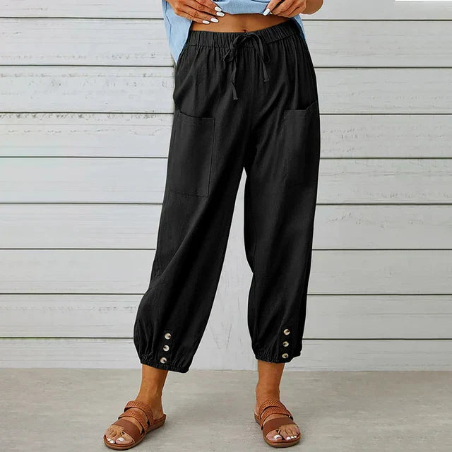 Linen Blend Drawstring Pants | Lightweight & Relaxed | Effortless Everyday Wear