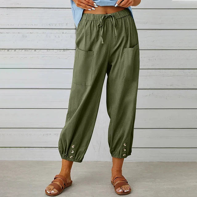Linen Blend Drawstring Pants | Lightweight & Relaxed | Effortless Everyday Wear
