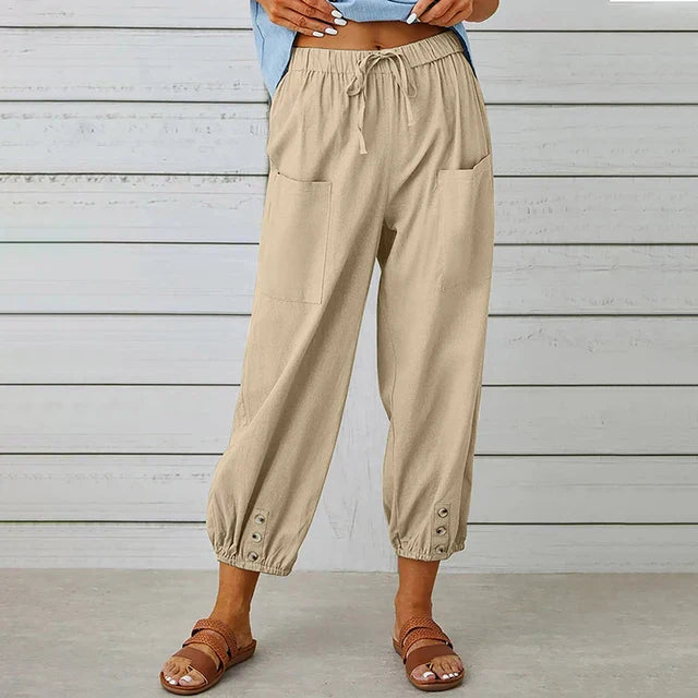 Linen Blend Drawstring Pants | Lightweight & Relaxed | Effortless Everyday Wear