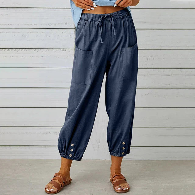 Linen Blend Drawstring Pants | Lightweight & Relaxed | Effortless Everyday Wear