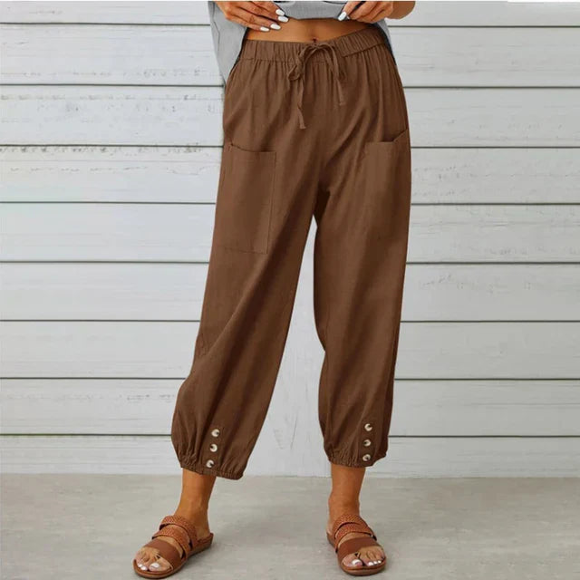 Linen Blend Drawstring Pants | Lightweight & Relaxed | Effortless Everyday Wear