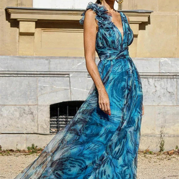 Amelie | Flowing Evening Gown | Elegant Charm | Chiffon