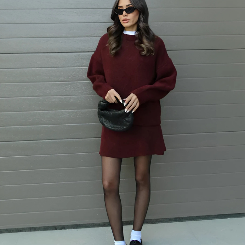 Black Sweater & Skirt Set | Chic & Minimalist | Perfect for Effortless Style