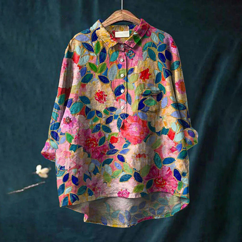 Ava | Bird Print | Casual Style | Button-Up Shirt