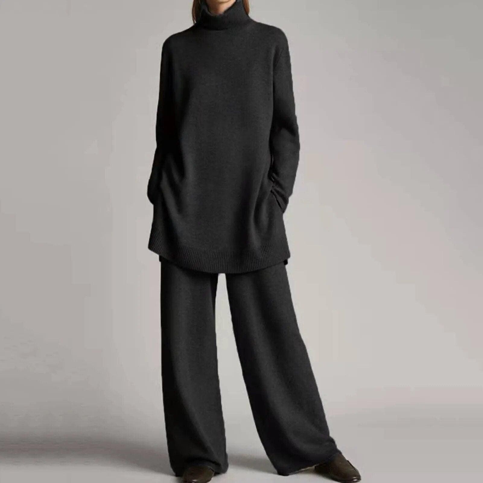 Turtleneck and Wide-Leg Pants Set | Sophisticated Style | Ultimate Comfort