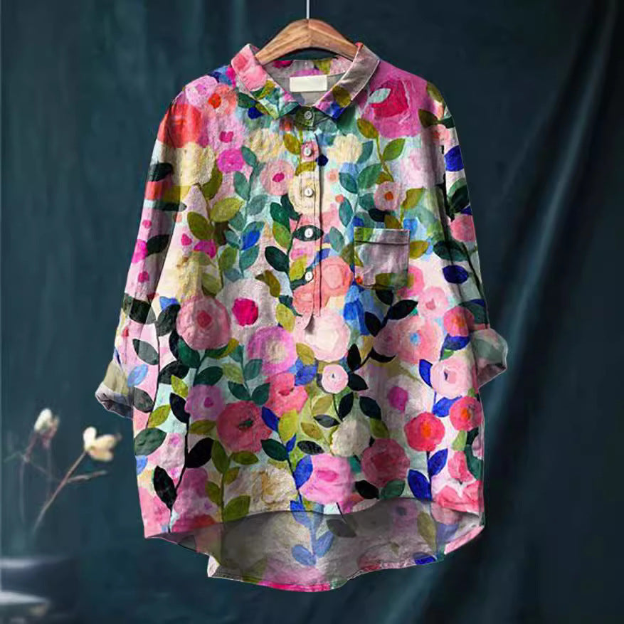 Ava | Bird Print | Casual Style | Button-Up Shirt