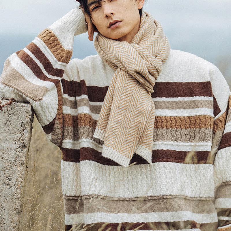 Striped Knit Sweater | Earthy Tones | Cozy Casual Style