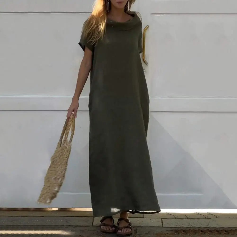 Olivia | Cowl Neck Maxi Dress | Linen Blend