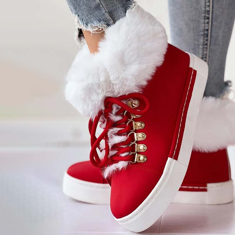 Fluffy High-Top Sneakers | Winter Warmth | Faux Fur Lining