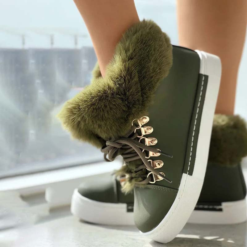 Fluffy High-Top Sneakers | Winter Warmth | Faux Fur Lining