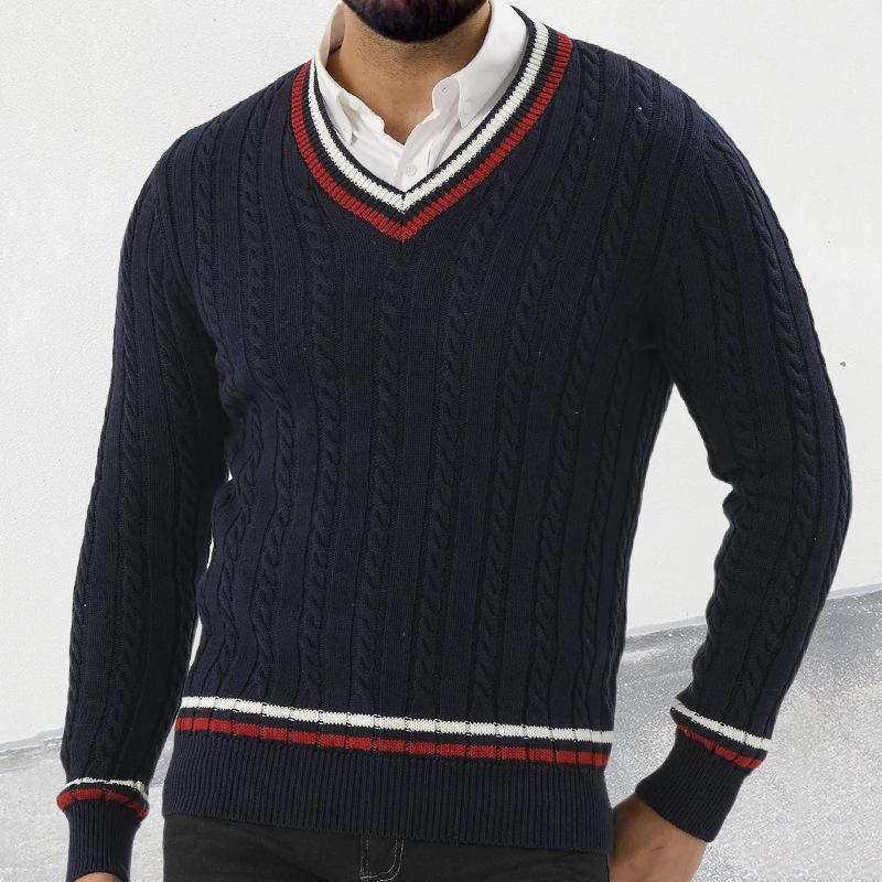 Cable-Knit V-Neck Sweater | Cotton | Preppy and Timeless