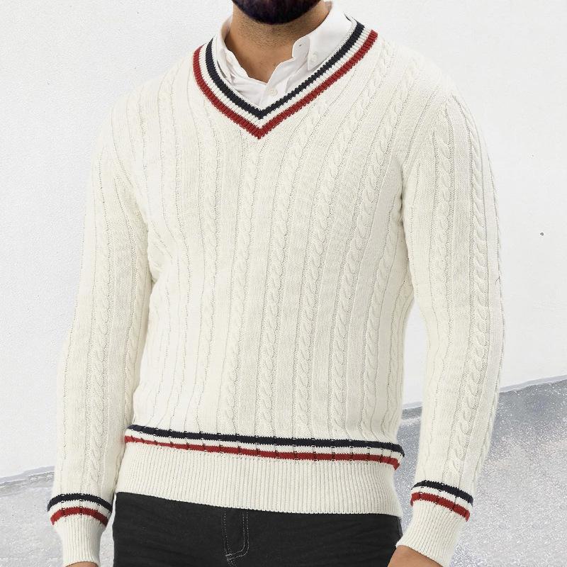 Cable-Knit V-Neck Sweater | Cotton | Preppy and Timeless