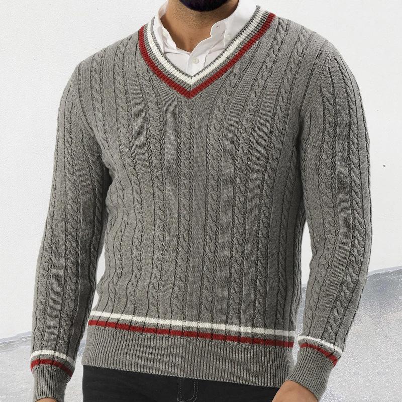 Cable-Knit V-Neck Sweater | Cotton | Preppy and Timeless