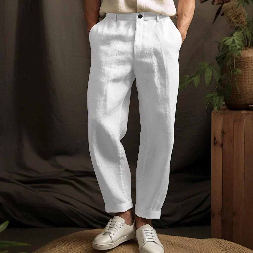 Relaxed Linen Blend Trousers | Multicolor | Casual Sophistication | Linen Blend