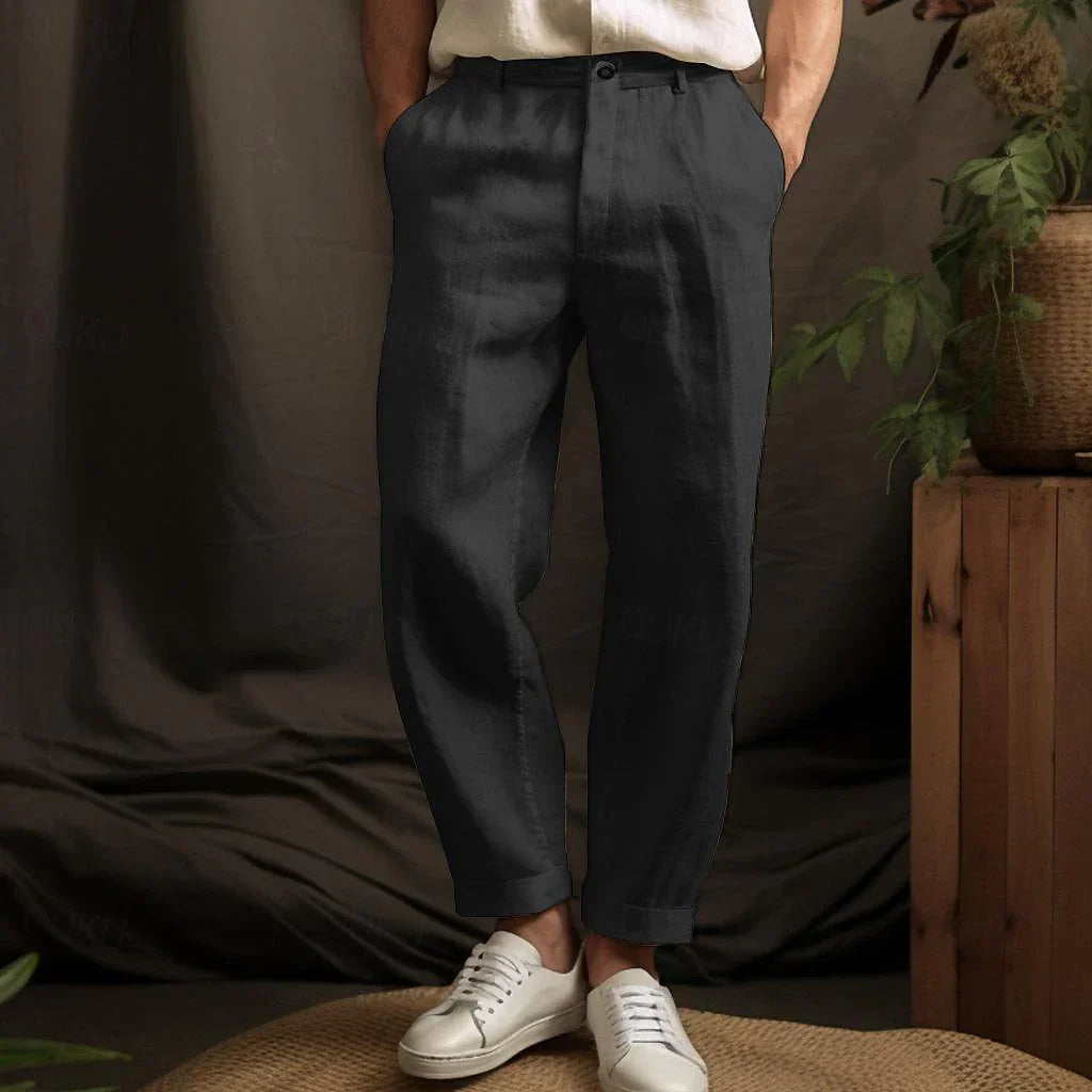 Relaxed Linen Blend Trousers | Multicolor | Casual Sophistication | Linen Blend