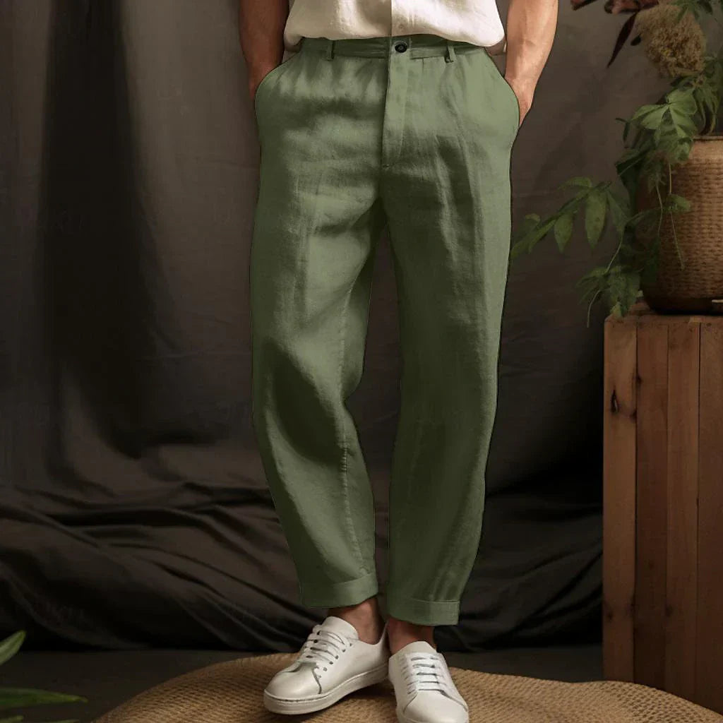 Relaxed Linen Blend Trousers | Multicolor | Casual Sophistication | Linen Blend