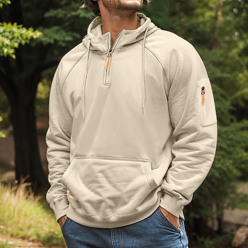 Utility Half-Zip Hoodie | Durable Cotton Blend | Outdoor-Ready and Stylish