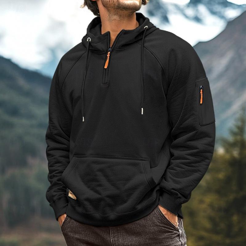 Utility Half-Zip Hoodie | Durable Cotton Blend | Outdoor-Ready and Stylish