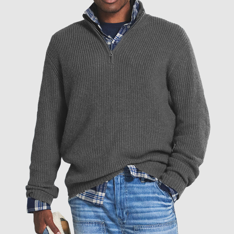 Urban Comfort Half-Zip Sweater | Multicolor | Casual Wear | Cotton Blend