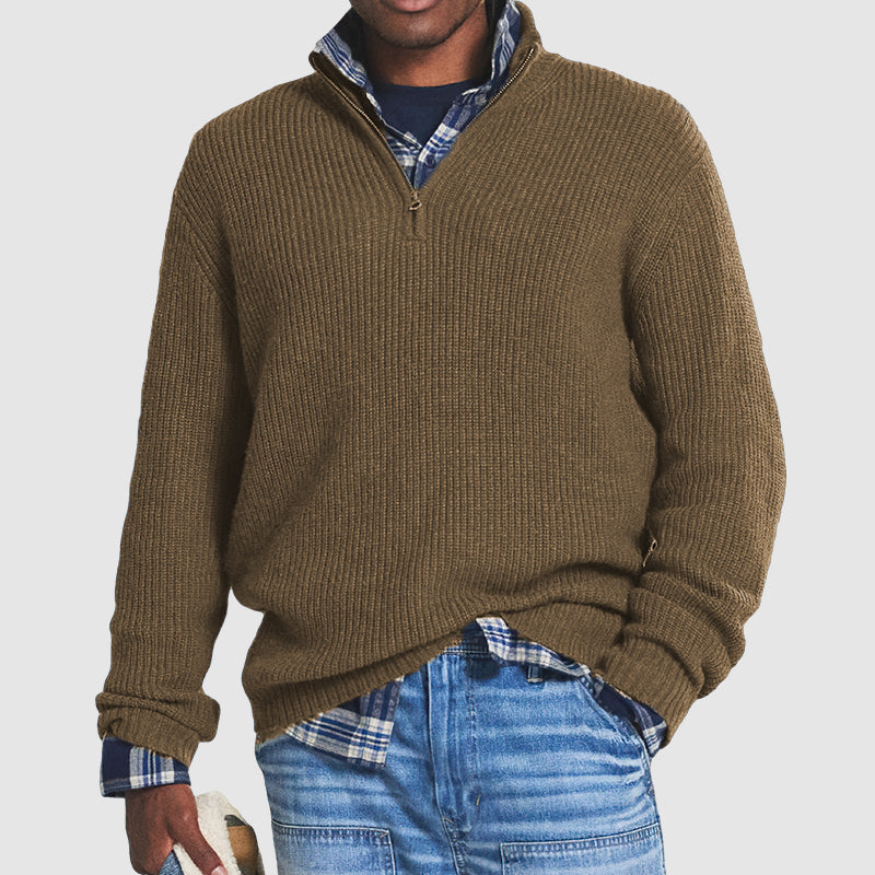 Urban Comfort Half-Zip Sweater | Multicolor | Casual Wear | Cotton Blend