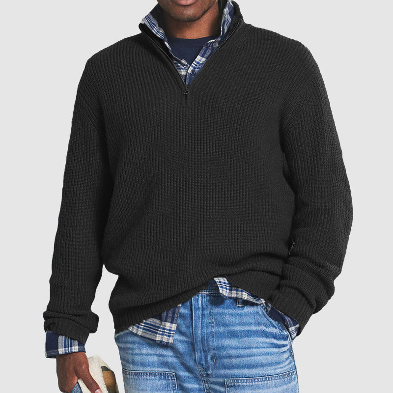 Urban Comfort Half-Zip Sweater | Multicolor | Casual Wear | Cotton Blend