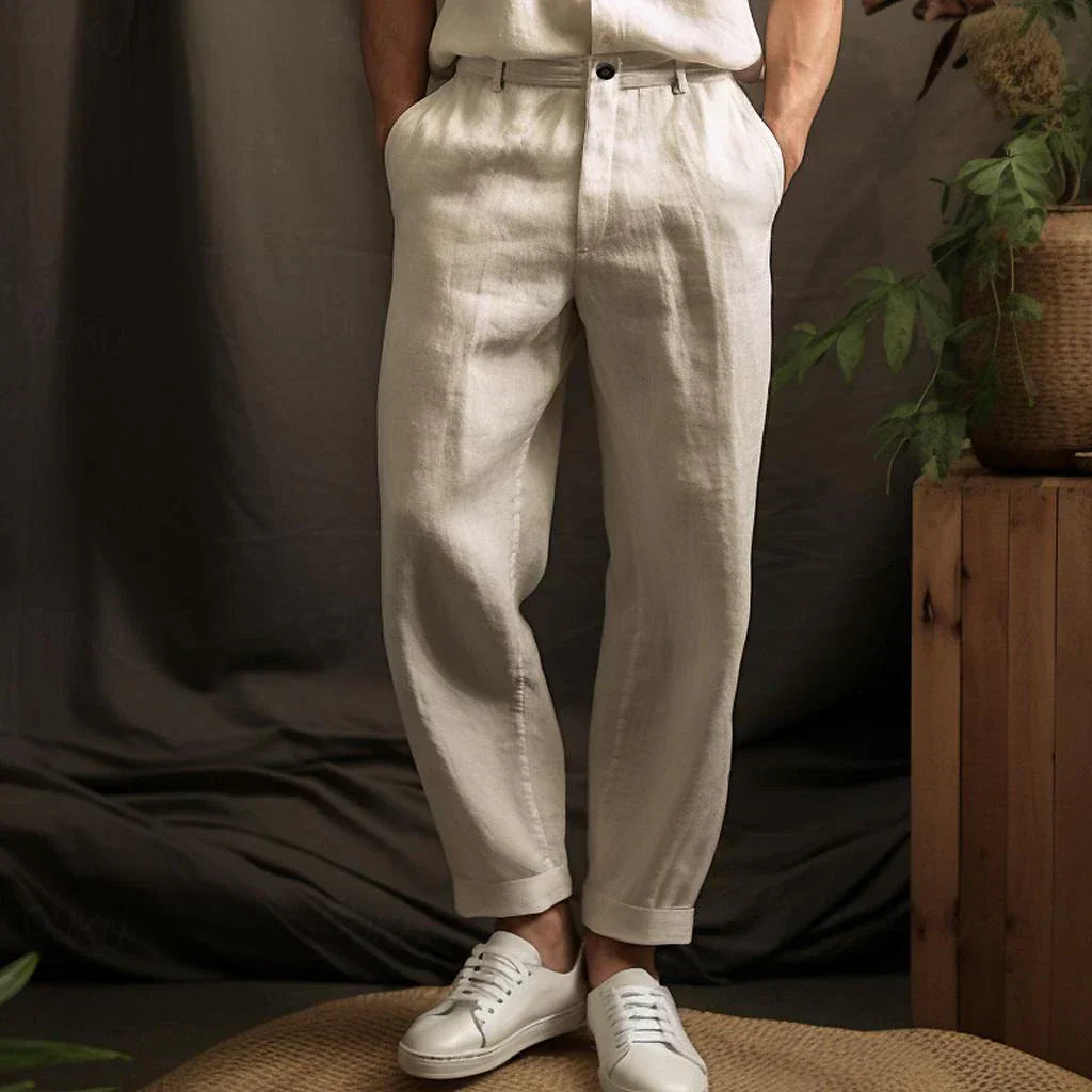 Relaxed Linen Blend Trousers | Multicolor | Casual Sophistication | Linen Blend